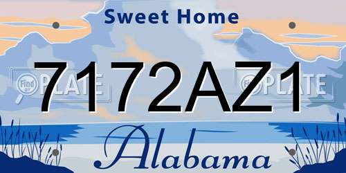 7172AZ1 Alabama License Plate