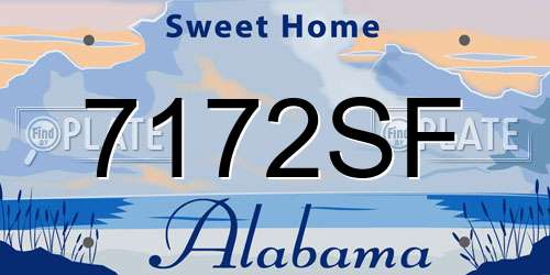 7172SF Alabama License Plate