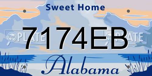 7174EB Alabama License Plate