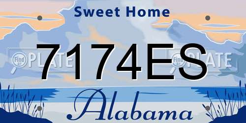 7174ES Alabama License Plate