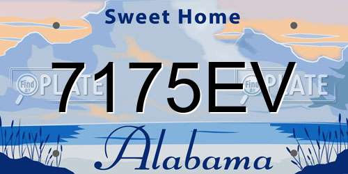 7175EV Alabama License Plate