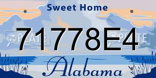 71778E4 Alabama License Plate