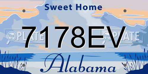 7178EV Alabama License Plate