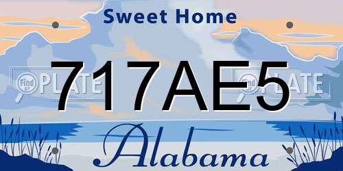 717AE5 Alabama License Plate