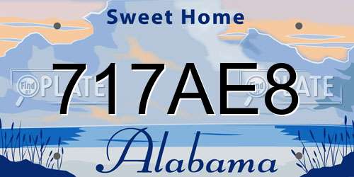 717AE8 Alabama License Plate