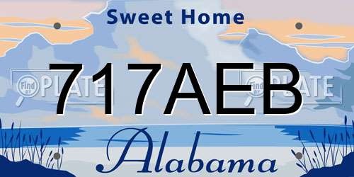 717AEB Alabama License Plate