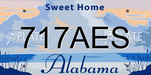 717AES Alabama License Plate