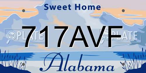 717AVF Alabama License Plate