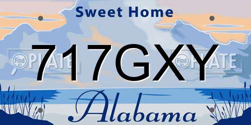 717GXY Alabama License Plate