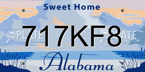 717KF8 Alabama License Plate
