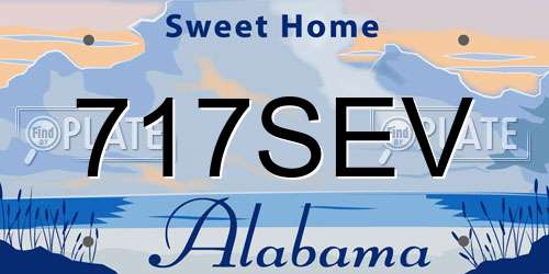 717SEV Alabama License Plate