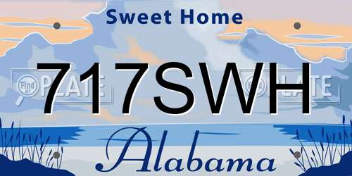 717SWH Alabama License Plate