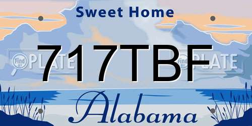717TBF Alabama License Plate