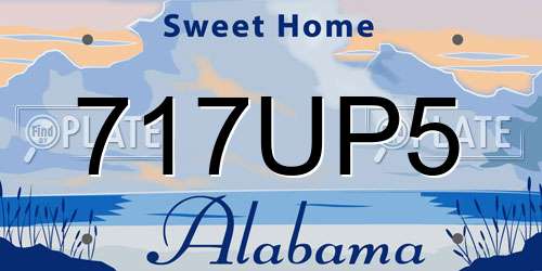 717UP5 Alabama License Plate