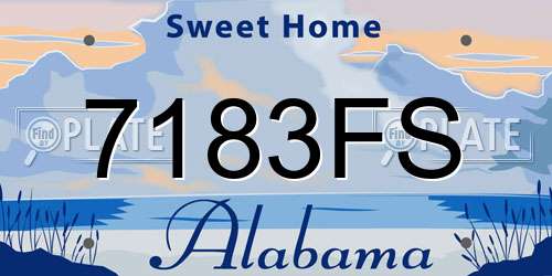 7183FS Alabama License Plate