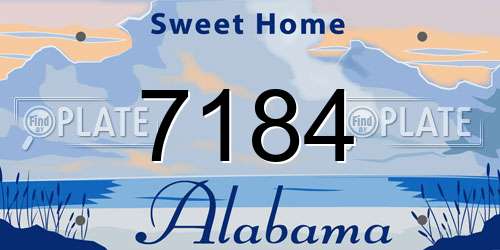 7184 Alabama License Plate