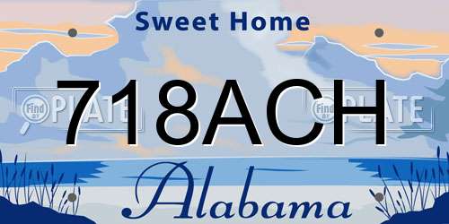 718ACH Alabama License Plate