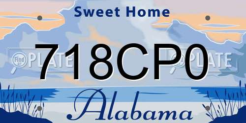 718CP0 Alabama License Plate