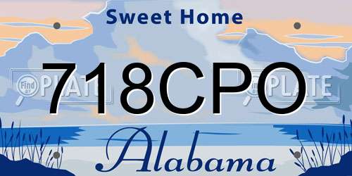 718CPO Alabama License Plate