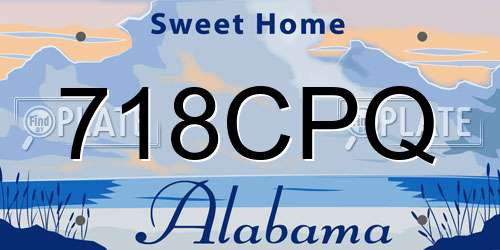 718CPQ Alabama License Plate