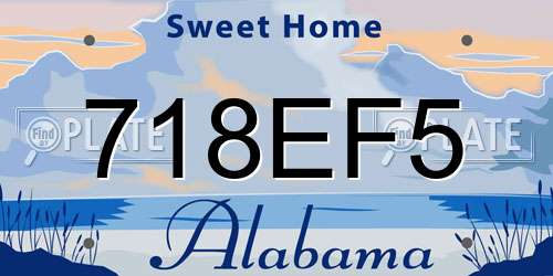 718EF5 Alabama License Plate