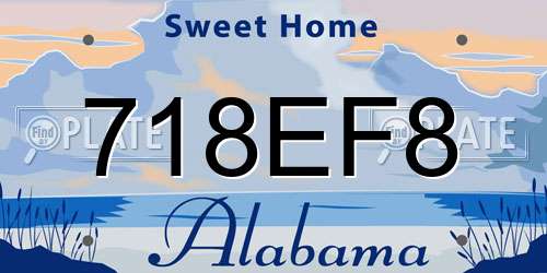 718EF8 Alabama License Plate