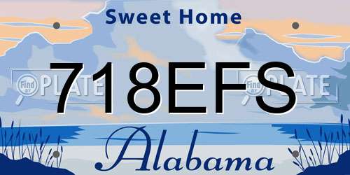 718EFS Alabama License Plate