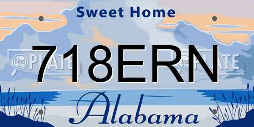 718ERN Alabama License Plate