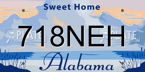 718NEH Alabama License Plate