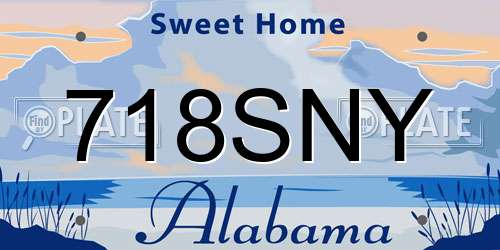 718SNY Alabama License Plate
