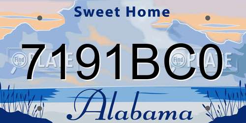 7191BC0 Alabama License Plate
