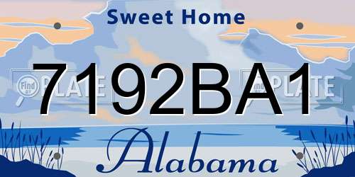 7192BA1 Alabama License Plate