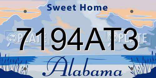 7194AT3 Alabama License Plate