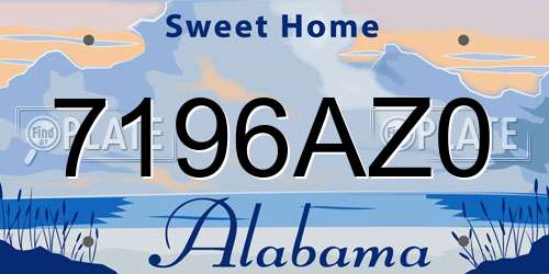 7196AZ0 Alabama License Plate