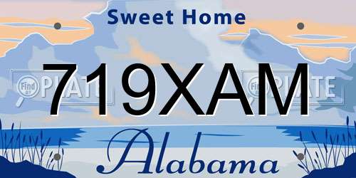 719XAM Alabama License Plate
