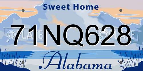 71NQ628 Alabama License Plate
