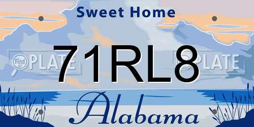 71RL8 Alabama License Plate
