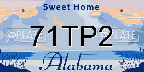 71TP2 Alabama License Plate