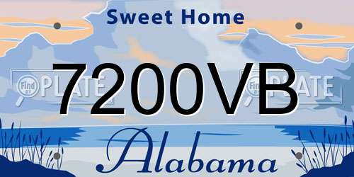 7200VB Alabama License Plate