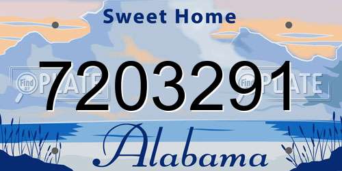 7203291 Alabama License Plate