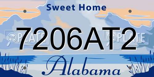 7206AT2 Alabama License Plate