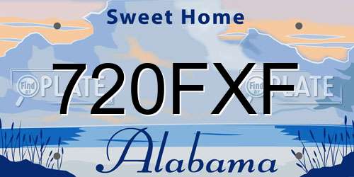 720FXF Alabama License Plate