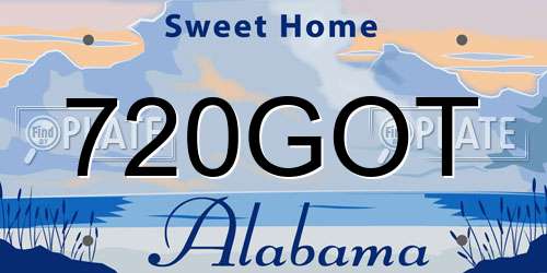 720GOT Alabama License Plate