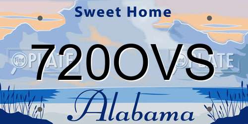 720OVS Alabama License Plate