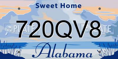 720QV8 Alabama License Plate