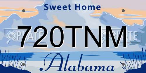 720TNM Alabama License Plate