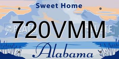 720VMM Alabama License Plate