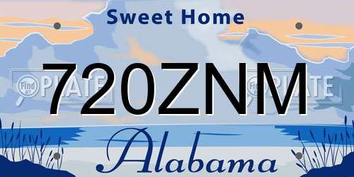 720ZNM Alabama License Plate