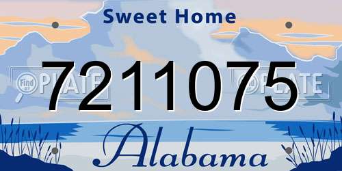 7211075 Alabama License Plate
