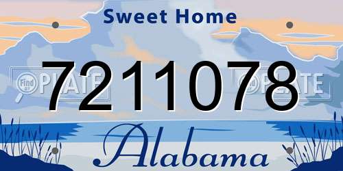 7211078 Alabama License Plate